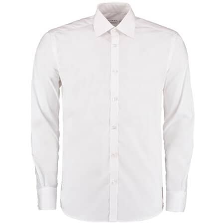 Kustom Kit Men`s Slim Fit Business Shirt Long Sleeve White