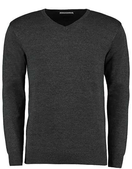 Pullover in Graphite Melange: Arundel V-Neck Sweater K352 von Kustom Kit