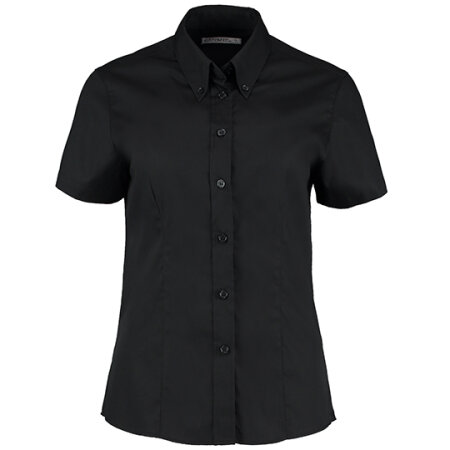 Kustom Kit Women`s Corporate Oxford Shirt Short Sleeve Black