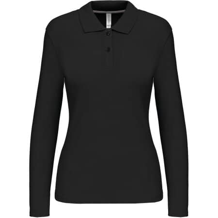 Kariban Damen Piqué Poloshirt Langarm Black
