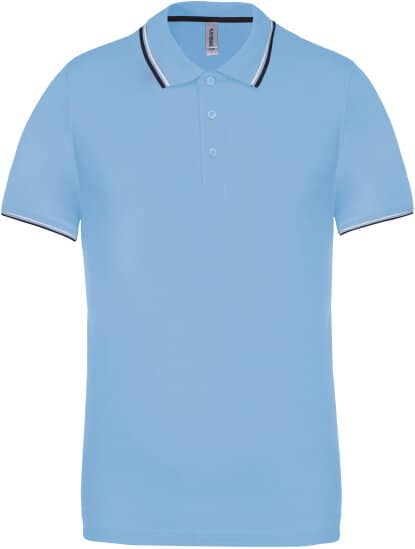 Poloshirts in Sky Blue|Navy|White: Herren Piqué Poloshirt Kurzarm KB250 von Kariban
