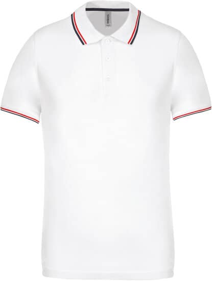 Poloshirts in White|Navy|Red: Herren Piqué Poloshirt Kurzarm KB250 von Kariban