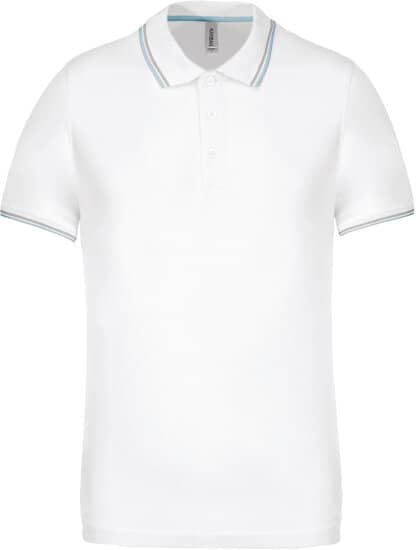 Poloshirts in White|Sky Blue|Light Grey: Herren Piqué Poloshirt Kurzarm KB250 von Kariban
