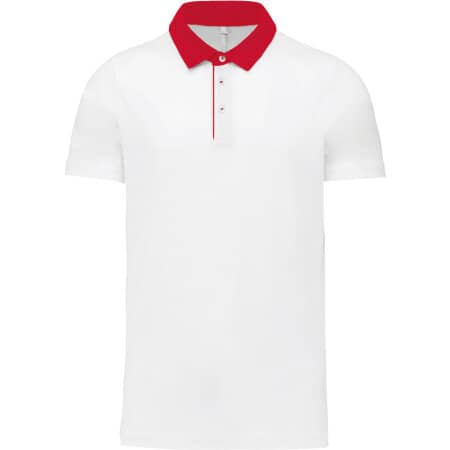 Kariban Zweifarbiges Jersey-Polohemd für Herren 