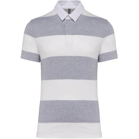 Kariban Gestreiftes Polohemd mit kurzen Ärmeln, Unisex 