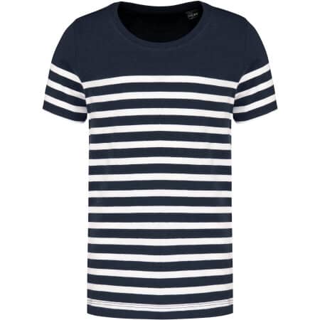 Kariban T-Shirt im Marine-Stil mit Rundhalsausschnitt Bio Kinder 