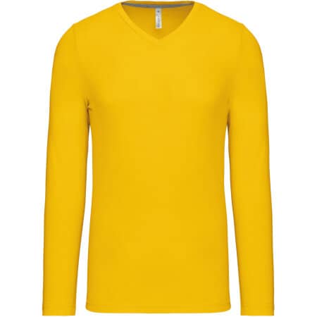 Kariban Men`s long-sleeved V-Neck T-shirt 