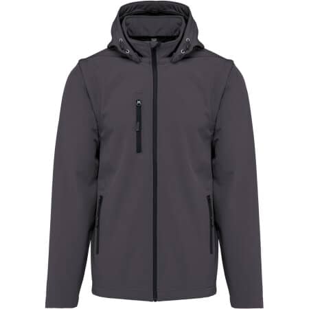 Kariban 3-lagige Unisex-Softshell-Jacke mit Kapuze und abnehmbaren Ärmeln Titanium