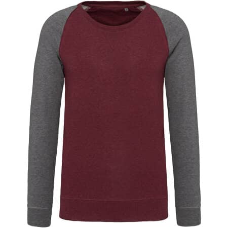 Kariban Zweifarbiges Herren-Sweatshirt French Terry BIO mit Rundhalsausschnitt und Raglanärmeln 