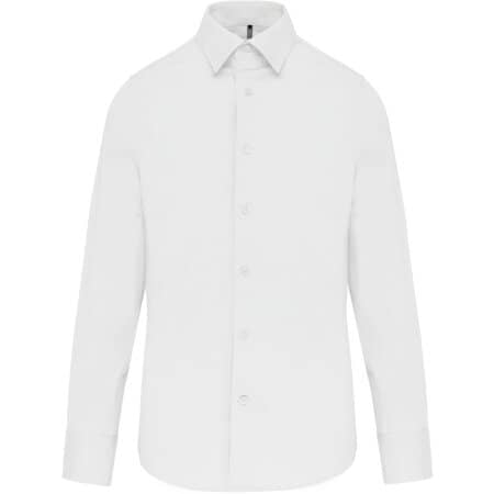 Kariban Herren Stretchhemd Langarm White