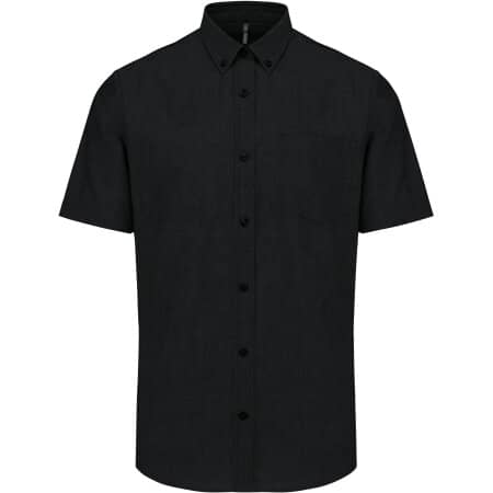Kariban Herren Oxford Kurzarmhemd Black