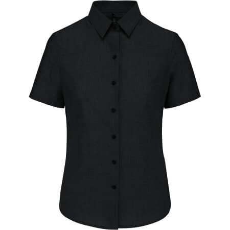 Kariban Damen Oxford Kurzarmbluse Black