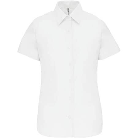 Kariban Damen Oxford Kurzarmbluse White