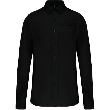 Kariban Herren Popelinehemd Langarm Black