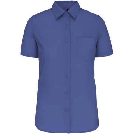 Kariban Damen Popelinebluse Kurzarm Cobalt Blue