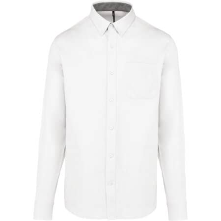 Kariban Langarm-Baumwollhemd Nevada für Herren White