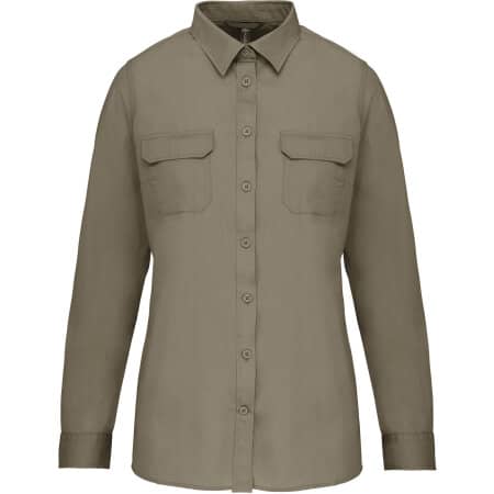 Kariban Langarm-Safarihemd für Damen 