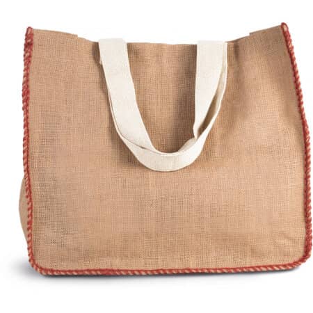 Kimood Jutetasche mit Kontrastnähten - Natural 
