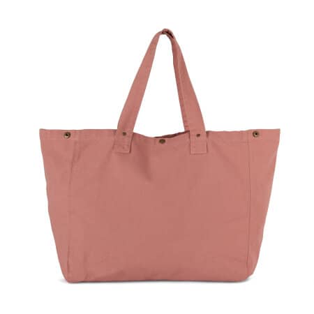 Kimood Shoppingtasche aus ausgewaschener Baumwolle Washed Pink Ochre