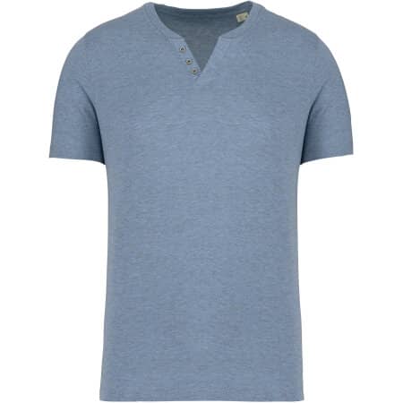 Kariban Herren-T-Shirt Henley 140g 