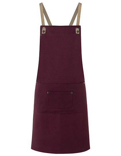 Schürzen in Aubergine (ca. Pantone 209C): Latzschürze Urban-Nature mit Kreuzbändern und großer Tasche KY120 von Karlowsky