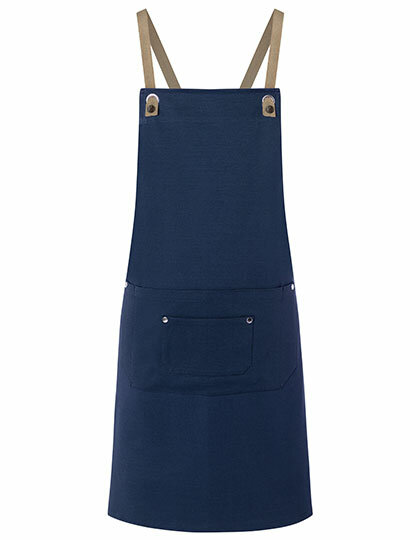 Schürzen in Steel Blue (ca. Pantone 2380C): Latzschürze Urban-Nature mit Kreuzbändern und großer Tasche KY120 von Karlowsky