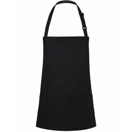 Karlowsky Kurze Latzschürze Basic mit Schnalle und Tasche Black (ca. Pantone Black 6 C)