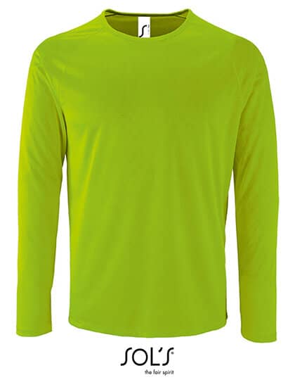 Longsleeves in Neon Green: Men`s Long-Sleeve Sports T-Shirt Sporty L02071 von SOL´S