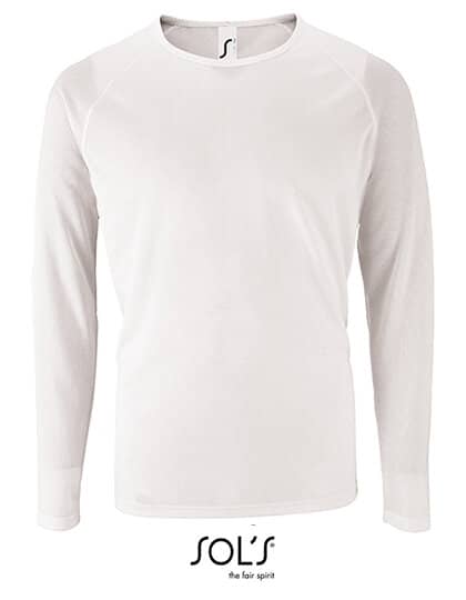 Longsleeves in White: Men`s Long-Sleeve Sports T-Shirt Sporty L02071 von SOL´S