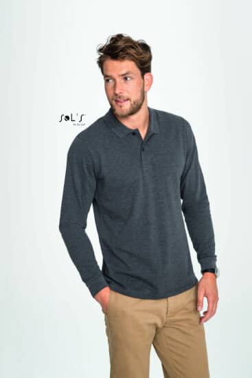 Poloshirts: Men`s Long-Sleeve Piqué Polo Shirt Perfect L02087 von SOL´S