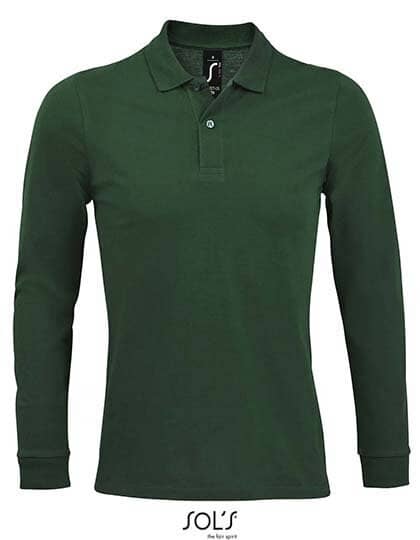 Poloshirts in Bottle Green: Men`s Long-Sleeve Piqué Polo Shirt Perfect L02087 von SOL´S