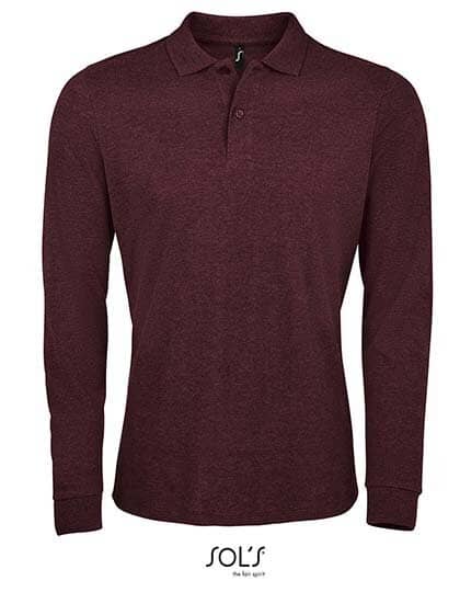 Poloshirts in Heather Oxblood: Men`s Long-Sleeve Piqué Polo Shirt Perfect L02087 von SOL´S