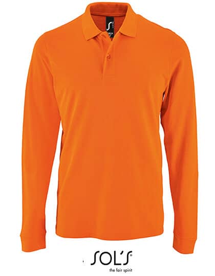 Poloshirts in Orange: Men`s Long-Sleeve Piqué Polo Shirt Perfect L02087 von SOL´S