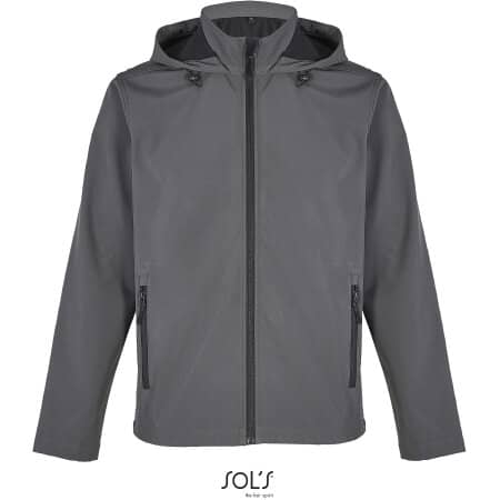 SOL´S Men´s Race Softshell Hooded Jacket Charcoal Grey (Solid)