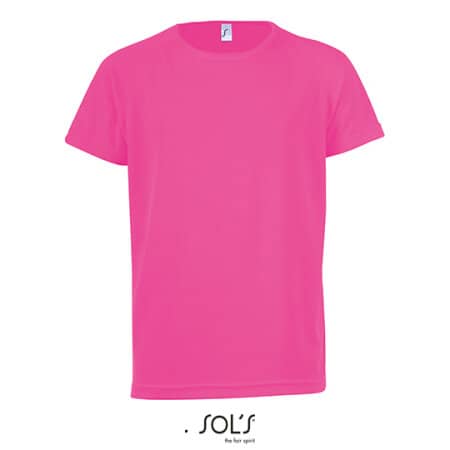 SOL´S Kids` Raglan Sleeved T-Shirt Sporty Neon Pink