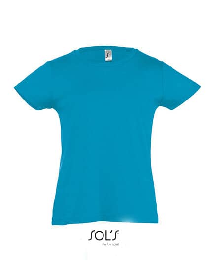 T-Shirts in Aqua: Kids` T-Shirt Girlie Cherry L225K von SOL´S