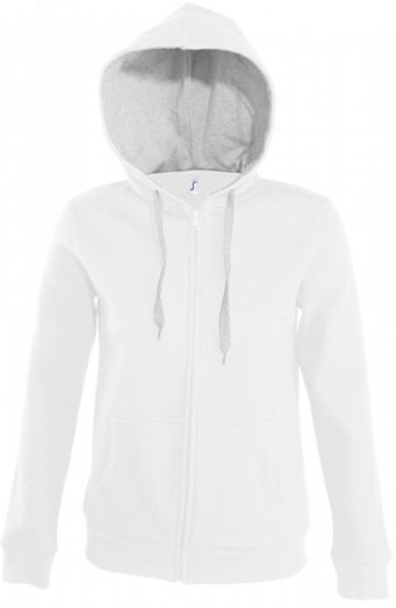 Jacken in White|Grey Melange: Contrast Hooded Zip Jacket Soul Women L481 von SOL´S