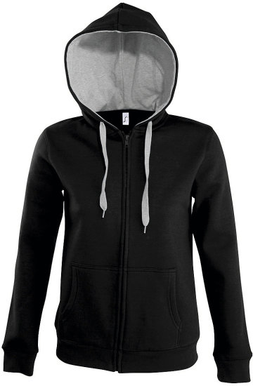 Jacken in Black|Grey Melange: Contrast Hooded Zip Jacket Soul Women L481 von SOL´S