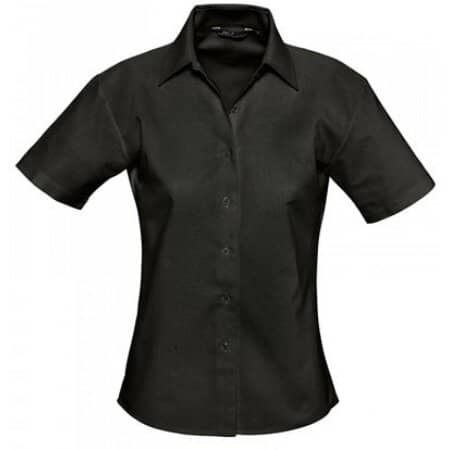 SOL´S Damen Oxford-Kurzarmbluse Elite Black