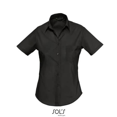 SOL´S Popeline-Kurzarmbluse Escape Black
