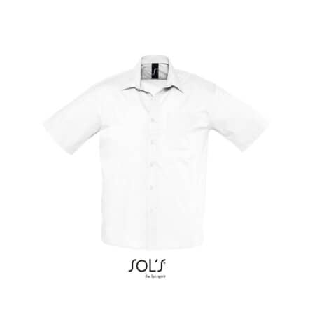 SOL´S Popeline-Kurzarmhemd Bristol White