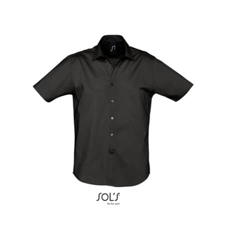SOL´S Herren Stretch-Kurzarmhemd Broadway Black