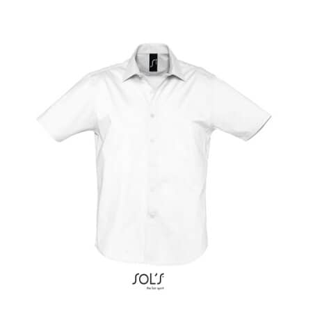 SOL´S Herren Stretch-Kurzarmhemd Broadway White