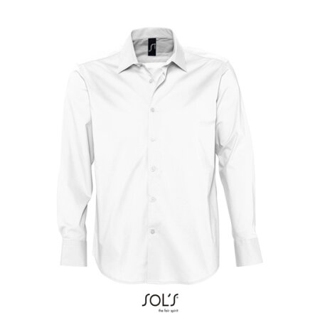 SOL´S Herren Stretch-Langarmhemd Brighton White