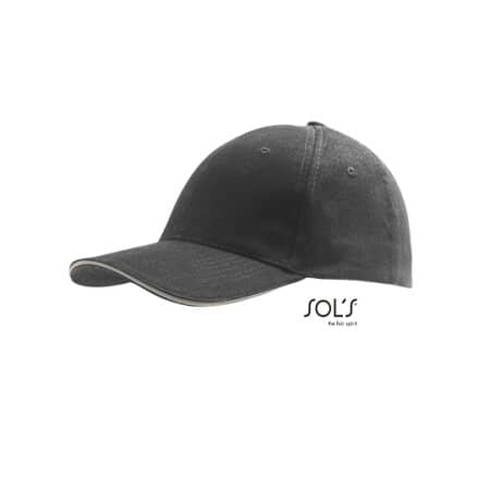 SOL´S Six Panel Cap Buffalo Dark Grey (Solid)|Light Grey (Solid)