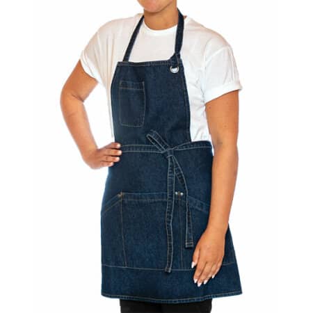 Le Chef Utility Apron Bib Washed Denim 