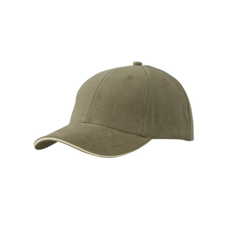 myrtle beach 6-Panel Sandwich Cap Olive|Beige