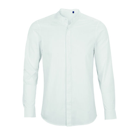 NEOBLU Men´s Mao Collar Shirt Bart Optic White