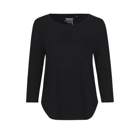 Neutral Ladies Three Quarter Sleeve T-Shirt Black