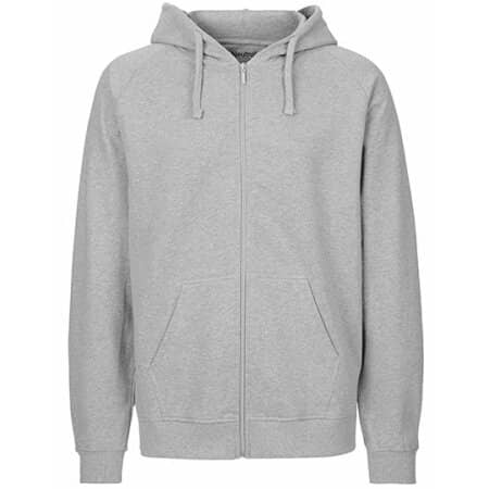 Neutral Unisex Tiger Cotton Hoodie With Zipper Sport Grey